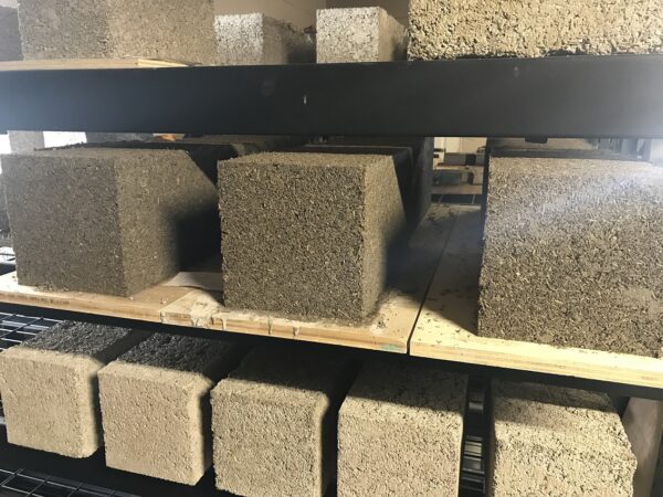 Hempcrete blocks cast and cured in Colorado USA